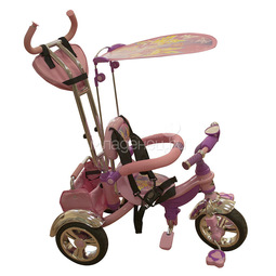 Велосипед Mars Trike трехколесный тент с рисунком Розовый с фиолетовым