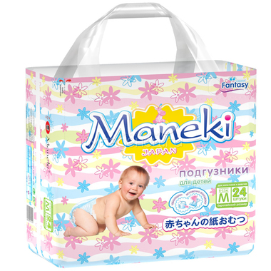 Подгузники Maneki Fantasy Mini 6-11 кг (24 шт) Размер M 1