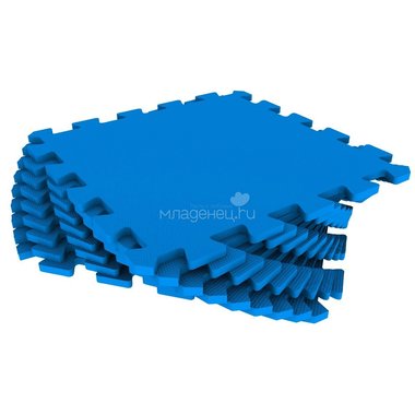 Мягкий пол Eco-cover Синий, 9 деталей 33х33 см 0
