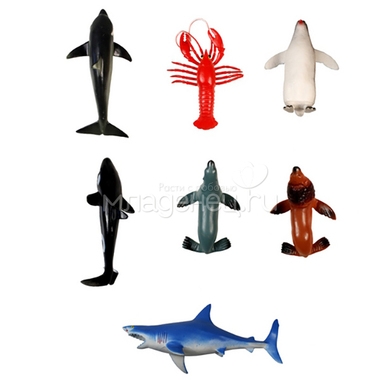 Игровой набор 1toy В мире животных Морские животные, 6 фигурок, 10 см 1