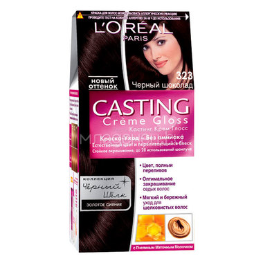 Крем-Краска для волос L'Oreal Сasting Creme Gloss Черный шоколад (тон 323) 0
