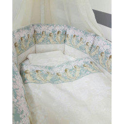 Комплект постельного белья ByTwinz для круглой кроватки Ангелы