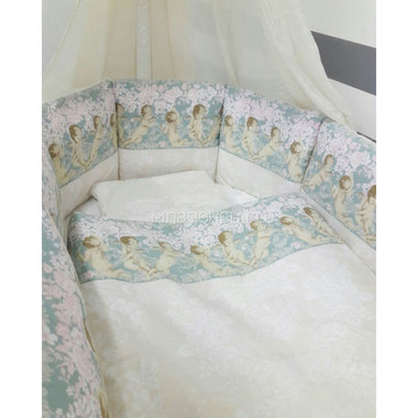 Комплект постельного белья ByTwinz для круглой кроватки Ангелы 0