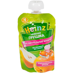 Пюре Heinz фруктовое (пауч) 100 гр Нежная грушка (с 4 мес)