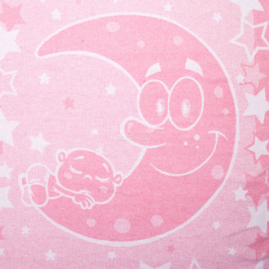 Одеяло Споки Ноки хлопковое подарочная упаковка отделка оверлок Дизайн Луна и малыш Розовый 1