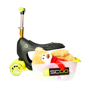 Каталка-самокат 3в1 Y-SCOO Mini Jump&Go со светящими колесами Yellow 6