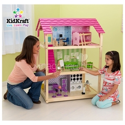 Кукольный домик KidKraft Самый роскошный So Chic, 45 предметов мебели, на колесиках