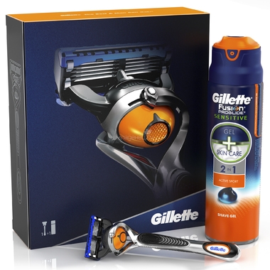 Подарочный набор Gillette Fusion ProGlide Flexball Бритва с 1 кассетой + гель для бритья Active Sport 170 мл 0