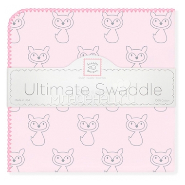Пеленка фланелевая SwaddleDesigns Ultimate Gray Fox Pink 0