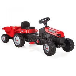 Педальный трактор Pilsan Active Tractor с прицепом Красный
