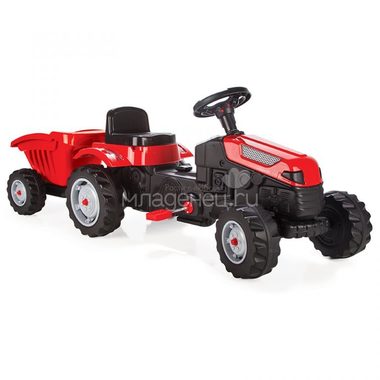 Педальный трактор Pilsan Active Tractor с прицепом Красный 0