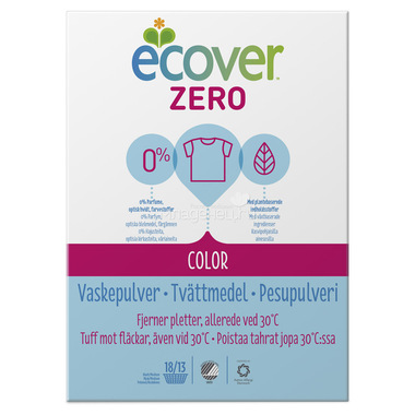Стиральный порошок Ecover концентрированный 750 гр. Zero для цветного белья 0