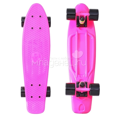 Скейтборд Y-SCOO Fishskateboard 22" винил 56,6х15 с сумкой Pink/Black 0