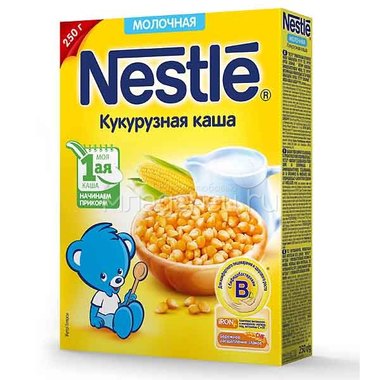 Каша Nestle молочная 250 гр Кукурузная (1 ступень) 0