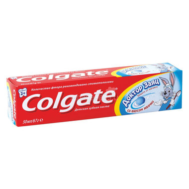 Зубная паста Colgate Доктор Заяц 50 мл со вкусом жвачки (с 2 лет) 0