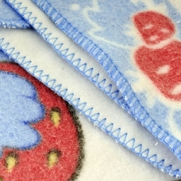 Одеяло Baby Nice байковое 100% хлопок 85х115 Земляничная поляна (голубой, розовый, зеленый)