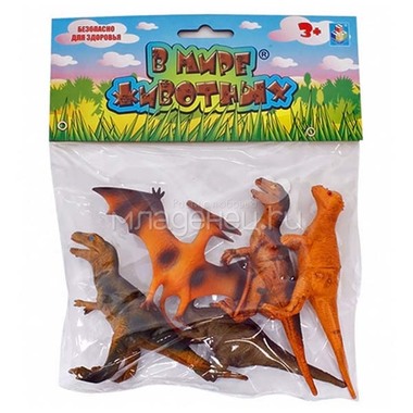 Игровой набор 1toy В мире животных Динозавры, 5 фигурок, 10-15 см 0