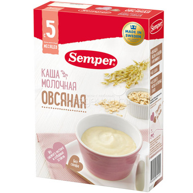 Каша Semper молочная 200 гр Овсяная (с 5 мес) 0