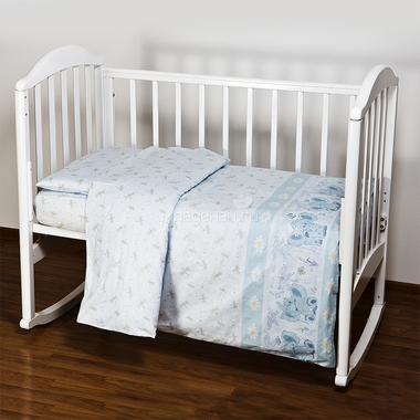Комплект постельного белья  Baby Nice Элит Слоники (бежевый, голубой, розовый) 1