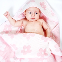 Полотенце-уголок Baby Nice муслин Розовый