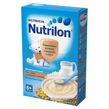 Каша Nutrilon молочная 225 гр 4 злака с пшеницей пшенкой овсянкой и рисом (с 10 мес) 0
