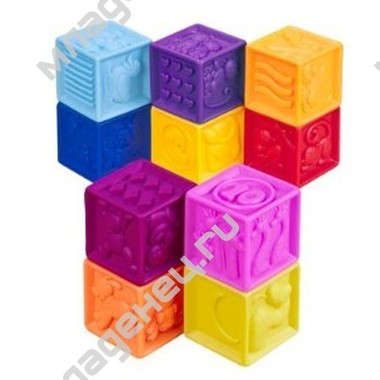 Развивающая игрушка B Dot Мягкие кубики One Two Squeeze от 6 мес. 1