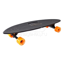 Скейтборд Y-SCOO Longboard Shark с ручкой 31" пластик 79х22 с сумкой Black/Orange
