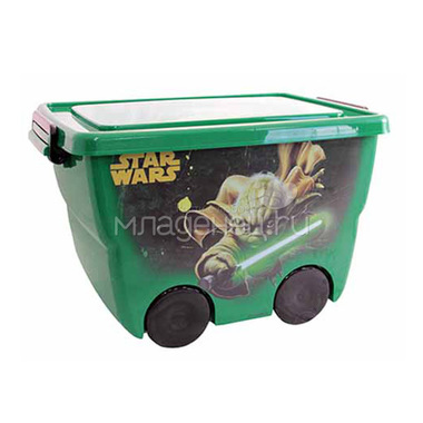 Ящик для игрушек Idea на колёсах Звездные войны Зеленый 0