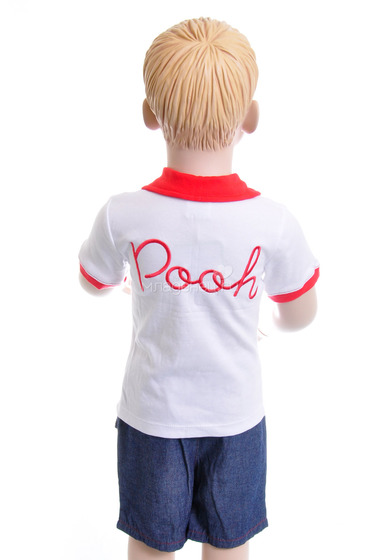 Комплект одежды Дисней Винни Пух футболка-поло и шорты, для мальчика, белый  1