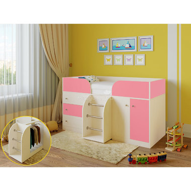 Набор мебели РВ-Мебель Астра 5 Дуб молочный/Розовый 1
