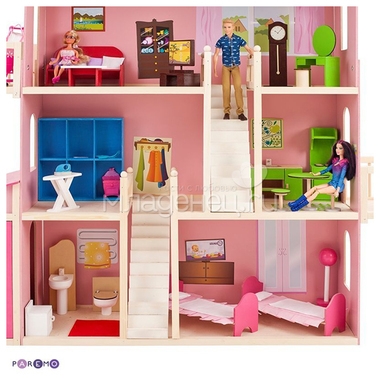 Кукольный домик PAREMO Нежность: 28 предметов мебели, 2 лестницы, гараж 8