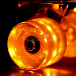 Скейтборд RT Classic 22" 56x15 YQHJ-11 пластик со светящимися колесами Оранжевый