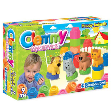 Мягкий конструктор Baby Clemmy Собачки: 4 фигурки + 10 мягких кубиков 0