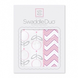 Набор пеленок SwaddleDesigns Swaddle Duo Lolli Chevron Pink
