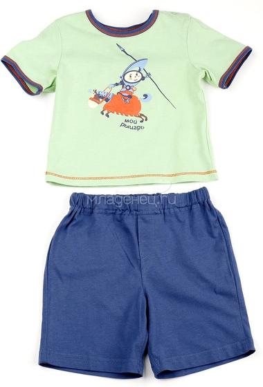 Комплект Veneya Венейя (футболка+шорты) для мальчика, цвет зеленый  0