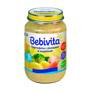 Пюре Bebivita овощи с мясом 190 гр Картофель с овощами и индейкой (с 9 мес) 0