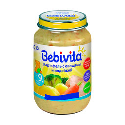 Пюре Bebivita овощи с мясом 190 гр Картофель с овощами и индейкой (с 9 мес)