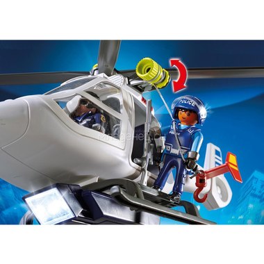 Игровой набор Playmobil Полицейский вертолет с LED прожектором 5
