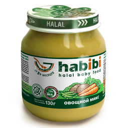 Пюре Habibi овощное 100 гр Овощной микс ( с 8 мес)