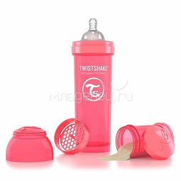Бутылочка Twistshake 330 мл Антиколиковая (с 0 мес) персиковая