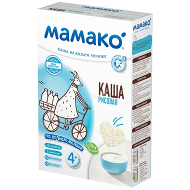 Каша Mamako на козьем молоке 200 гр Рисовая (с 4 мес) 0