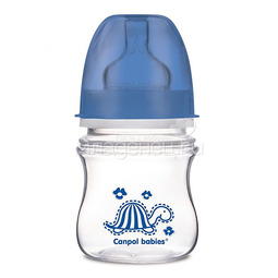 Бутылочка Canpol Babies с широким горлышком 120 мл (с 3 мес) синяя