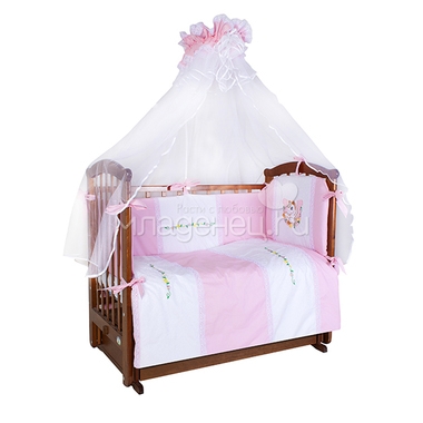 Комплект в кроватку Ангелочки Лошадка из 7 предметов Розовый 0