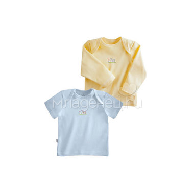Комплект Наша Мама Be happy футболки (2 шт) рост 68 голубой, желтый 0