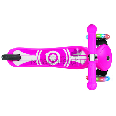 Самокат Globber Primo Fantasy с 3 светящимися колесами Logo Neon Pink 4