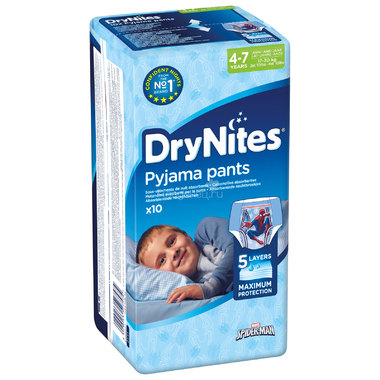 Трусики Huggies DryNites ночные для мальчиков 4-7 лет 17-30 кг (10 шт) 0