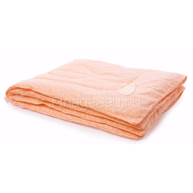 Одеяло Vikalex 110х140 бязь, холлофайбер Персиковый с бантиками 0