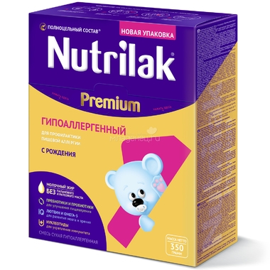 Заменитель Nutrilak Premium Гипоаллергенный 350 гр Гипоаллергенный (с 0 мес) 0