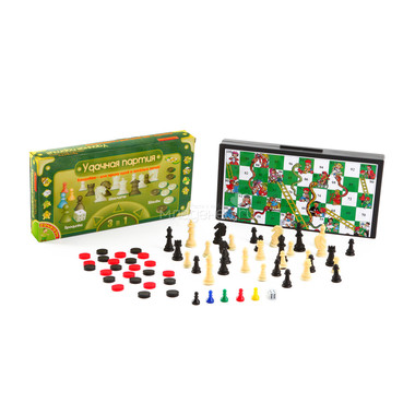 Настольная игра Bondibon Удачная партия набор шашки, шахматы, бродилка 0