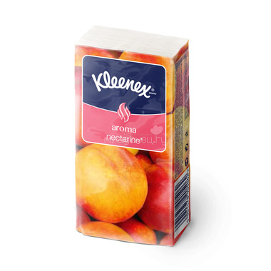 Платочки бумажные Kleenex с ароматом нектарина 3-х слойные (10 платочков) 1 шт 0